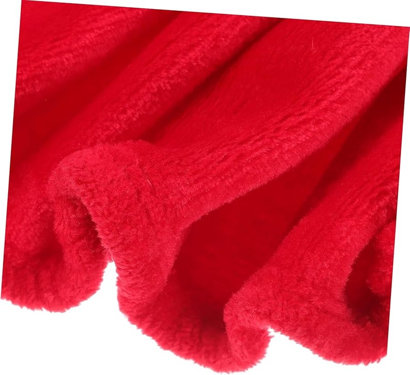 Red Flannel Fleece Pet Blanket Cozy Lightweight for Dog Cat Comfort Warmth 65X43CM - Image 4